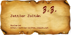 Zettler Zoltán névjegykártya