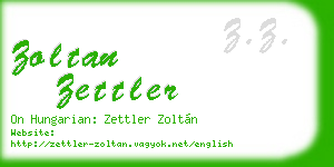 zoltan zettler business card
